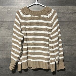 Striped Open Knit Sweater
